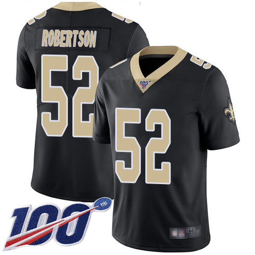 Men New Orleans Saints Limited Black Craig Robertson Home Jersey NFL Football #52 100th Season Vapor Untouchable Jersey->new orleans saints->NFL Jersey